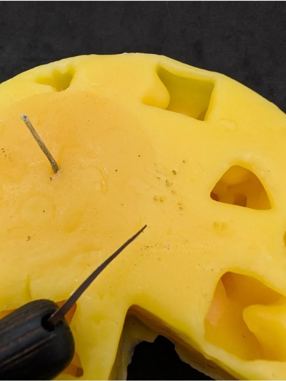 Vintage Handcrafted Cheese With Mouse Yellow Candle New 4.75